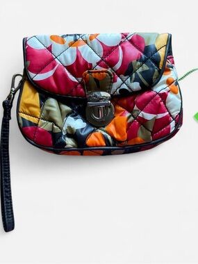 Quilted Multicolor Floral Wristlet Wallet
